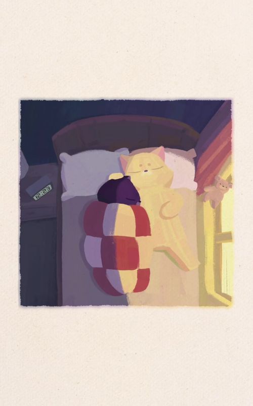 my sleepy safe space 💜 #animation #framebyframe #characterdesign #artist #cutecat 
