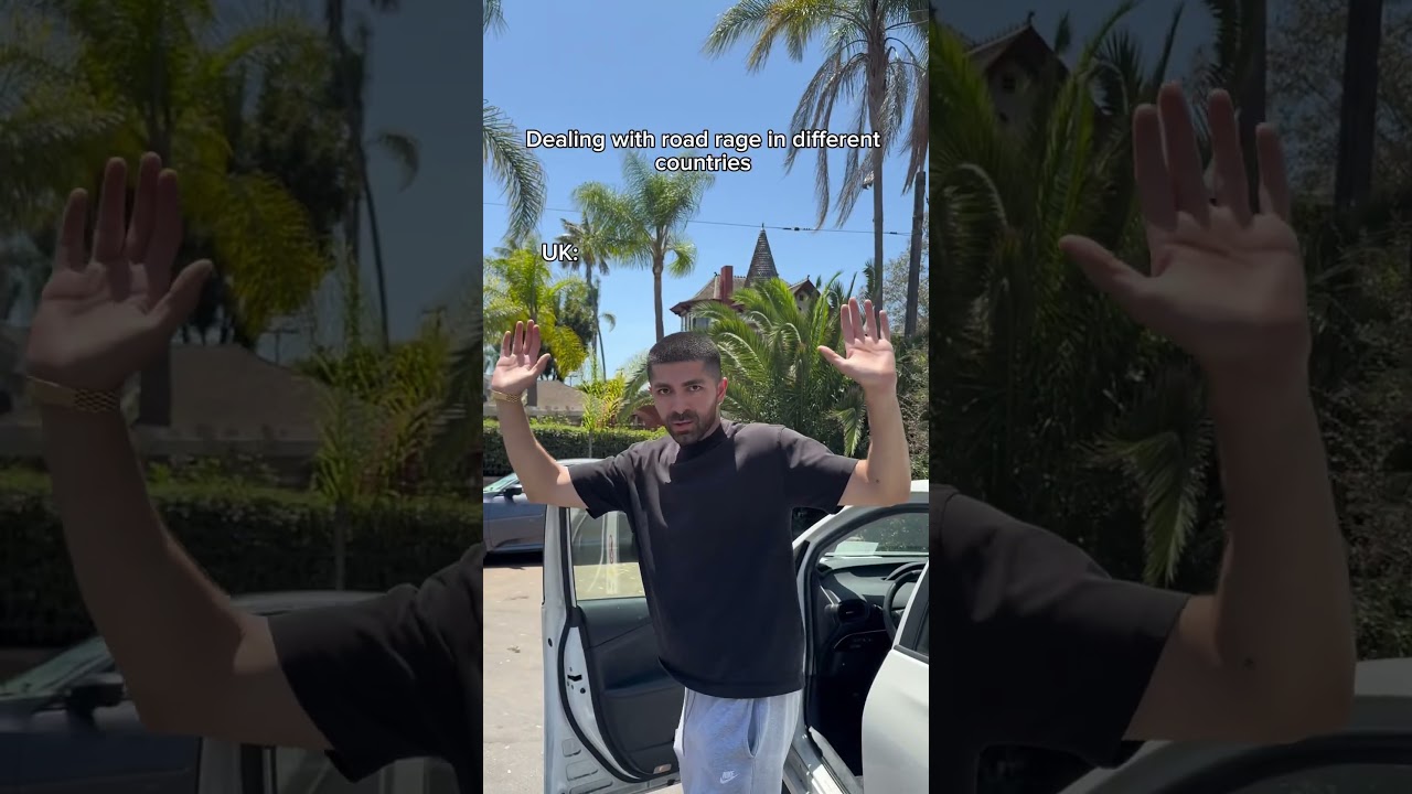 Dealing with road rage in different countries. #shorts #skit #funny