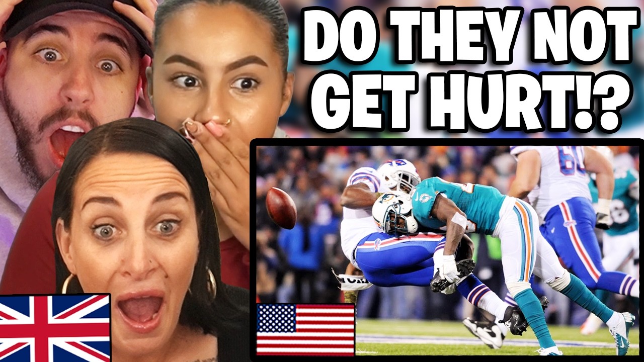 British Family Reacts to American Football Biggest Hits Ever!!